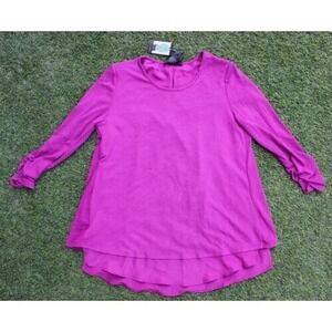 Grace Elements 3/4 Sleeve Top Purple Small
